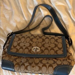 Stylish Tan and Blue Women's Bag
